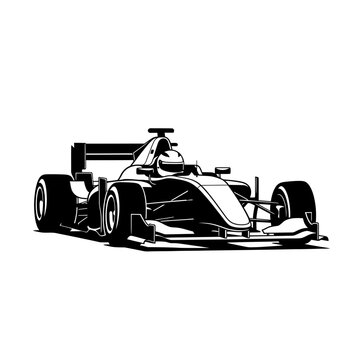 Formula One Racing Car Front View Silhouette