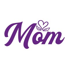 Obraz premium Mom typography clip art design on plain white transparent isolated background for sign, card, shirt, hoodie, sweatshirt, apparel, tag, mug, icon, poster or badge