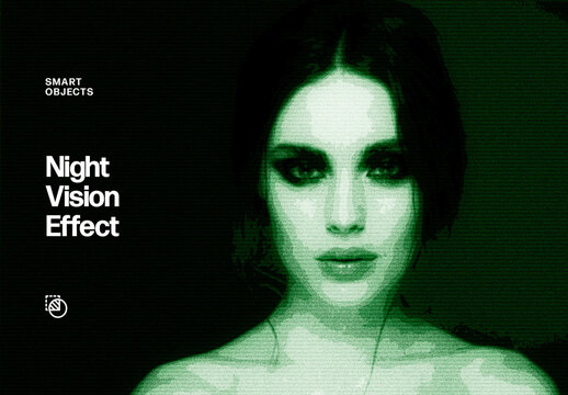 Night Vision Photo Effect Mockup