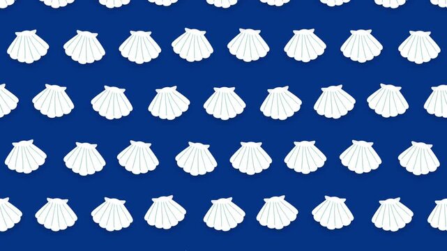 ミニマルなホタテ貝が揺れるループアニメーション背景