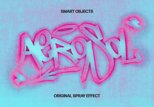 Original Spray Text Effect Mockup