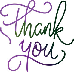 Fototapeta premium Elegant Gradient Hand Lettered Thank You Typography with Modern Calligraphy Style