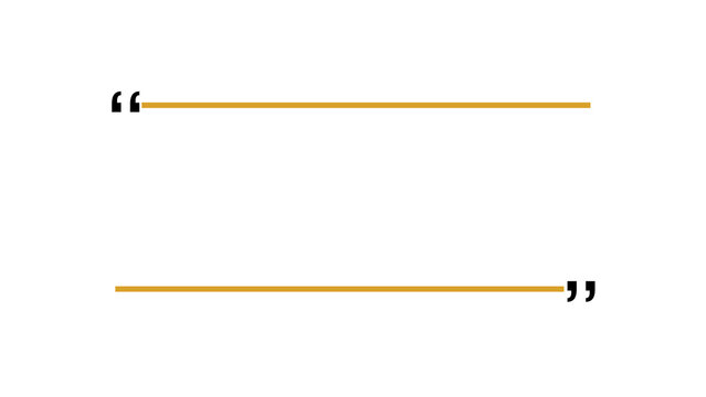 Minimal quote frame template with elegant golden lines and quotation marks. clean blank copy space for quotes ,social media posts ,and modern design use 