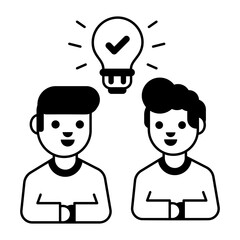 Fototapeta premium Icon showing colleagues designed in Glyph style