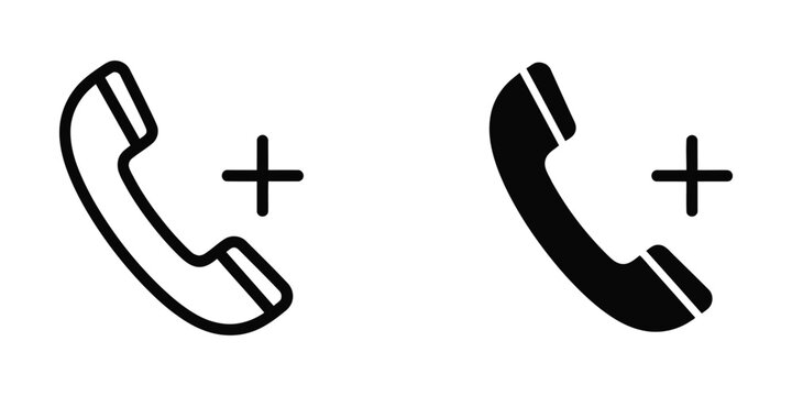 Combining traditional and modern phone icons with plus signs for merging concepts