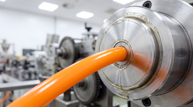 Plastic medical tubing manufacturing process with extruder machine