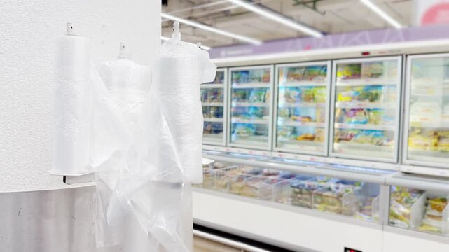 choosing a dairy products at the supermarket.