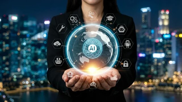 Global Artificial Intelligence (AI) Business and Technology Concept
