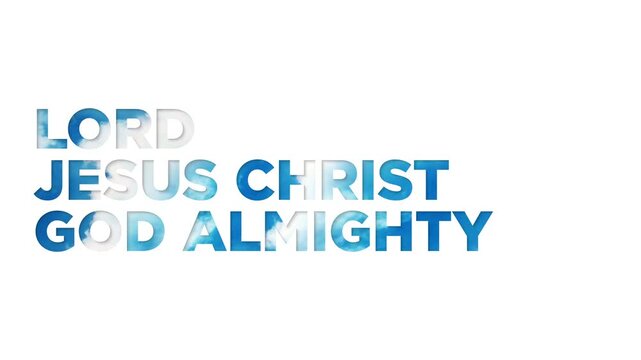 Christian Minimal Modern Typography Animation &ndash; Lord Jesus Christ God Almighty Seamless Loop Background