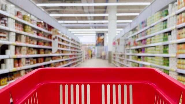 choosing a dairy products at the supermarket.