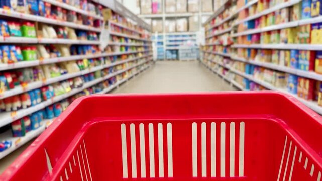 Choosing food from shelf at the supermarket,vegetables in the grocery section, Grocery stores 