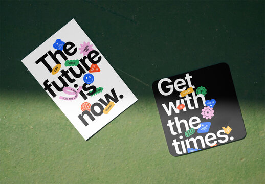 Mockup Business Cards on Simple Surface