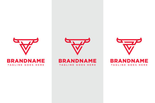 Letters ZV ZY ZZ Bull Triangle Logo, symbolizing strength, ambition, and stability