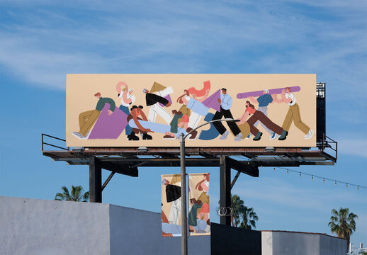 Mockup Billboard Scene in Los Angeles