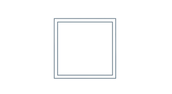 Blank Square Frame on White Background - Simple Geometric Border Design
