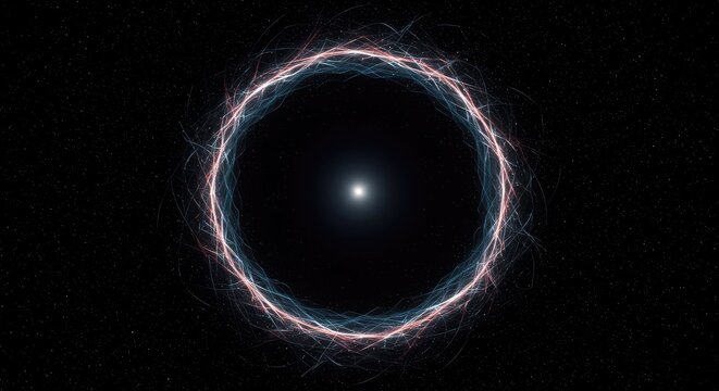 Conceptual dark cosmic vortex drawing energy toward an invisible point of infinite density and dimensional collapse, technology, modern, matrix