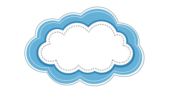 Blue Cloud Shape with White Copy Space for Text and Design