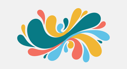 Fototapeta premium Colorful Abstract Splashes and Swirls on White Background