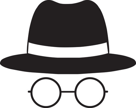 Detective Hat and Glasses Silhouette