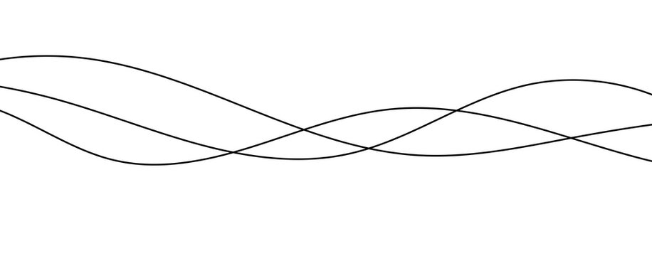 Flowing intersecting wavy line abstract minimalist decorative divider element