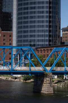 The Blue Bridge in downtown Grand Rapids, Michigan