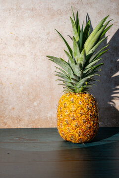 Ripe pineapple with shadow  