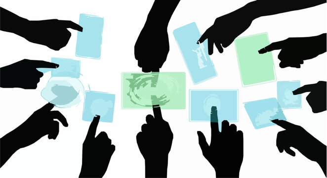 Smart Interaction Vector Icons &ndash; Gesture and Hologram Interface