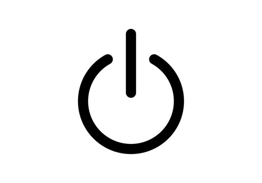 Icono de bot&oacute;n de encendido y apagado universal en color negro