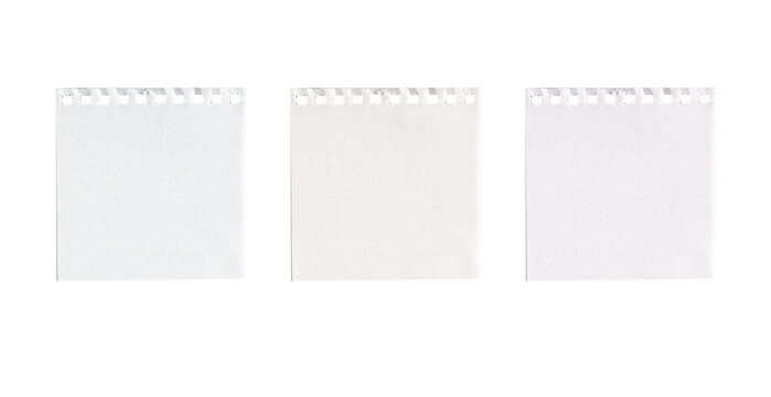 Minimal sticky notes on white background with copy space. Simple paper sheet for notes, reminders and productivity concept.	