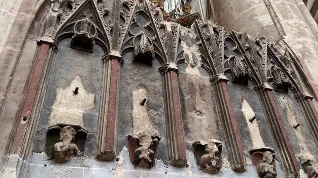 Ornate Stone Carvings and Decorative Details Inside Narbonne Cathedral