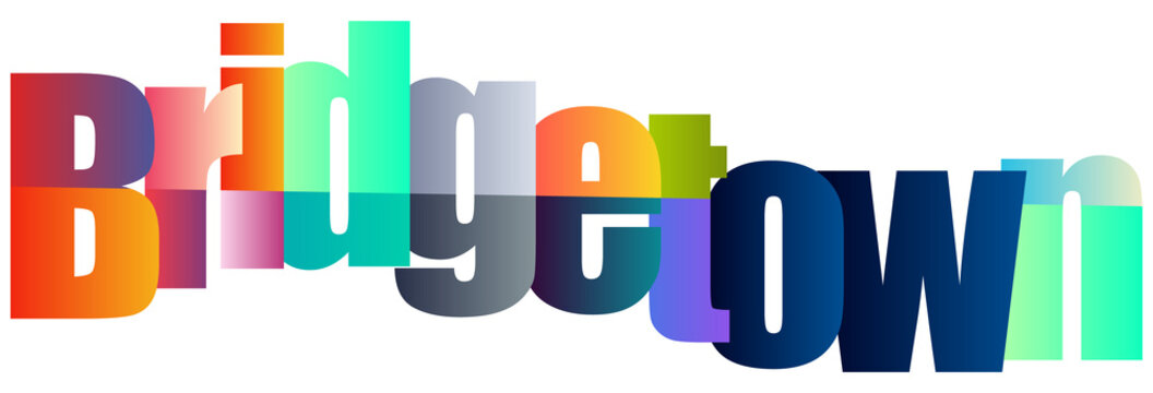 Colorful Gradient Text Logo Design Featuring Bridge Town Name