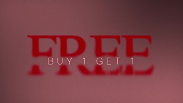 Buy One Get One Free BOGO Sale Abstract Typography Motion Graphics Animation