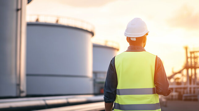 Engineer or supervisor overseeing petrochemical plant operations, ensuring safety and efficiency in the energy industry