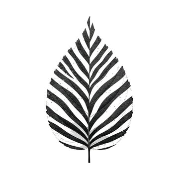 Elegant monochrome illustration of a fern leaf with parallel venation