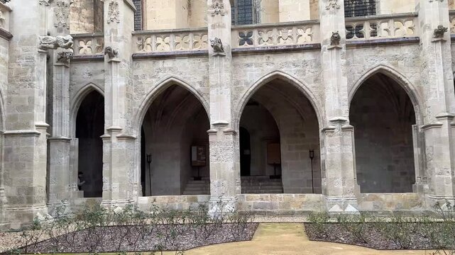 Towering Gothic Facade of the Cath&eacute;drale Saint Just et Saint Pasteur