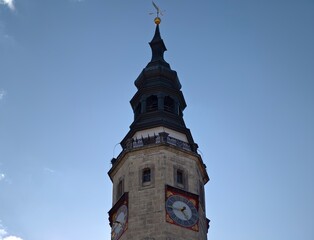 Obraz premium Majestic tower with timepiece. Skywardreaching ornate clock tower showcasing heritage and craftsmanship