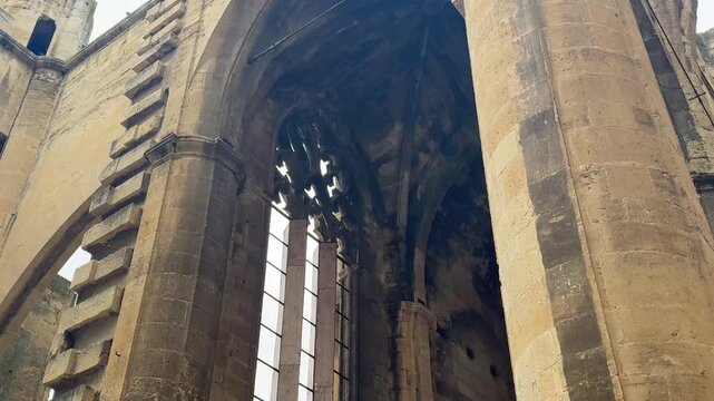 Towering Gothic Facade of the Cath&eacute;drale Saint Just et Saint Pasteur