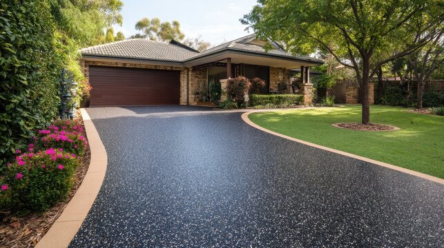 Stunning photo of resin driveway upgrade completed for a stand alone home.