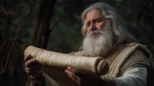 A symbolic biblical scene of Ezekiel eating the prophetic scroll, expressing divine revelation, obedience, and the burden of delivering God&rsquo;s message.
