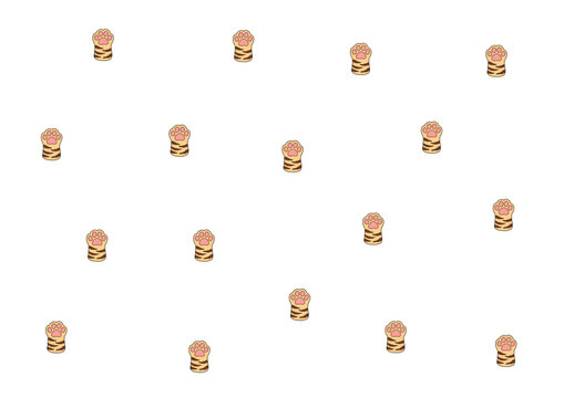 Seamless pattern with minimalist animal paw prints and pet tracks