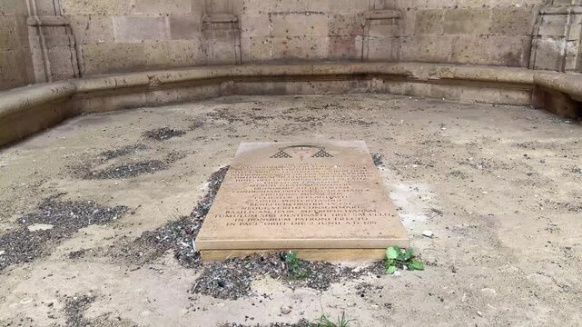 Commemorative Stone Monument Inside the Unfinished Narbonne Cathedral