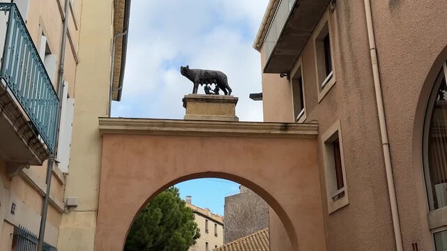 Bronze Statue of Romulus and Remus by the Pont des Marchands