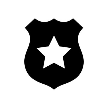 Silhouette of a police badge shield with a center star