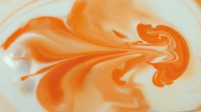 4K Coffee Latte Art Macro Top View, Trendy Coffee Superfood Coffee Shop Drink with Heart Pattern