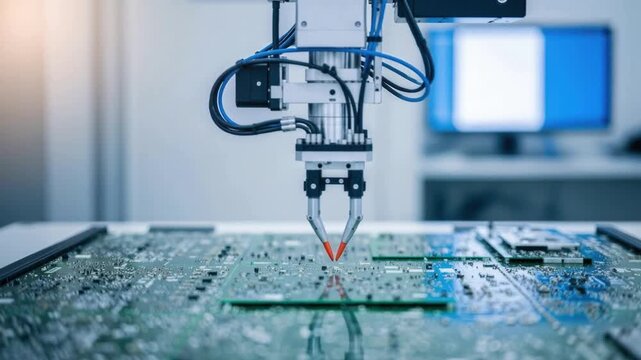 Robotic Arm Assembling Electronic Components on a Printed Circuit Board