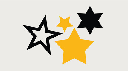 Obraz premium minimalist holiday stars and sparkle icons set on white background for festive design
