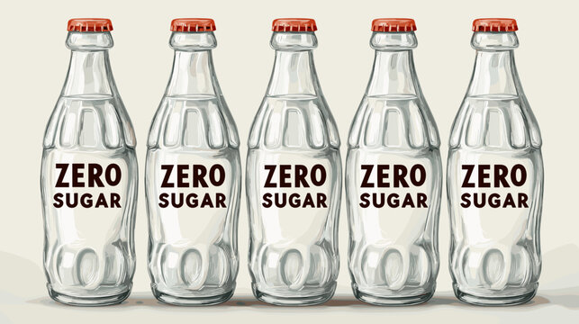 Variety of Colorful Zero Sugar Soft Drinks in Plastic Bottles on a Neutral Background