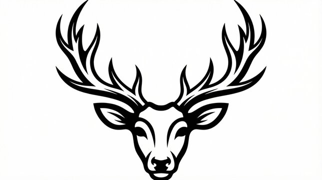 Stylized deer head with antlers
