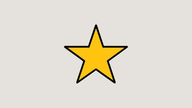 Golden Star Icon, Yellow Star Symbol, Vector Star Shape, Editable Star Graphic