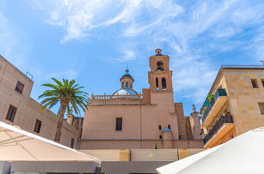 Co-Cathedral of St. Nicholas of Bari Concatedral de San Nicolas catholic church in Casco Antiguo old town Alicante city historical centre in sunny summer day, Valencian Community, Spain